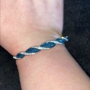 Silver and blue bracelet